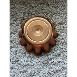 Vintage Copper Tone Fluted Jello Mold Pudding Cake Pan Wall Kitchen Decor  Retro